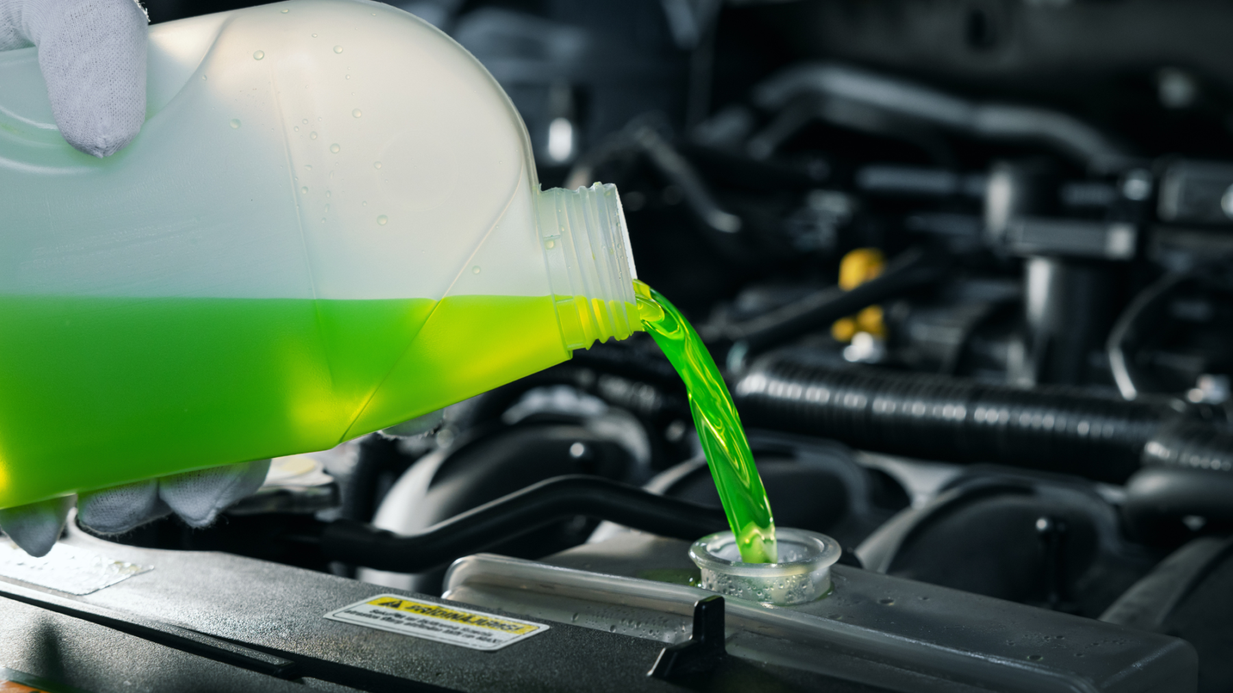 Jaguar Anti-Freeze System Repair & Maintenance Easy DIY Steps showing a coolant reservoir and tools ready for service