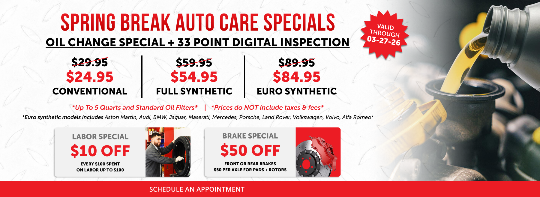 Spring Break Autocare Special