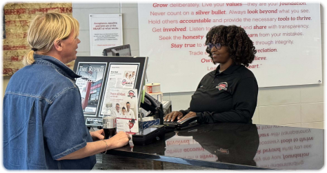 Customer at service desk