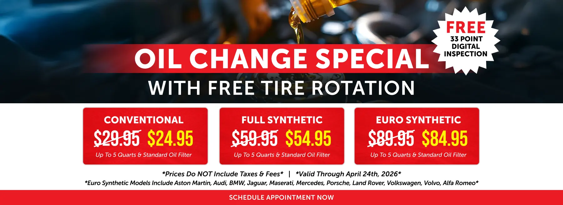 Oil Change Special With Free Rotation