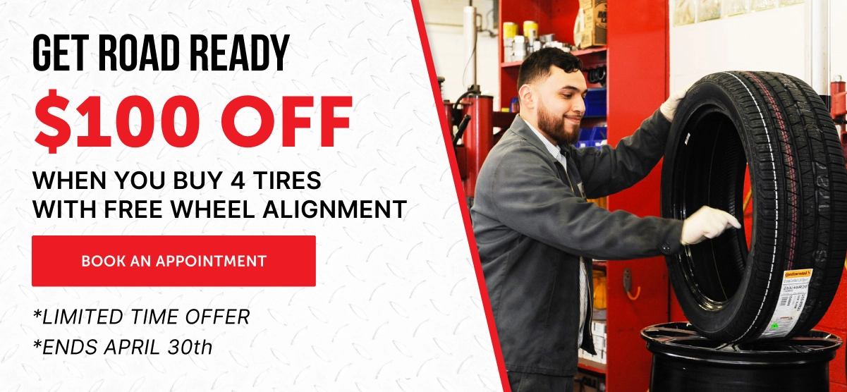 Get Road Ready $100 Off When You Buy 4 Tires