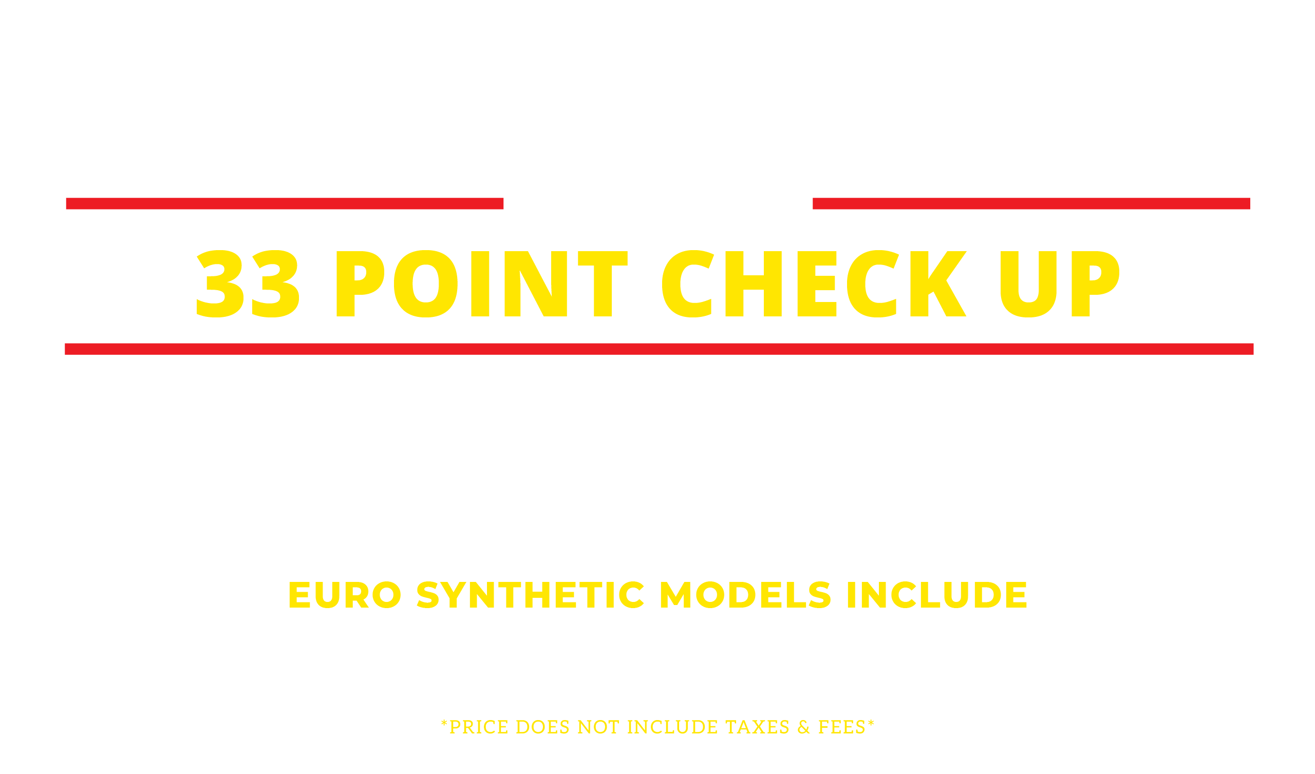 Oil change pricing details and promotion information