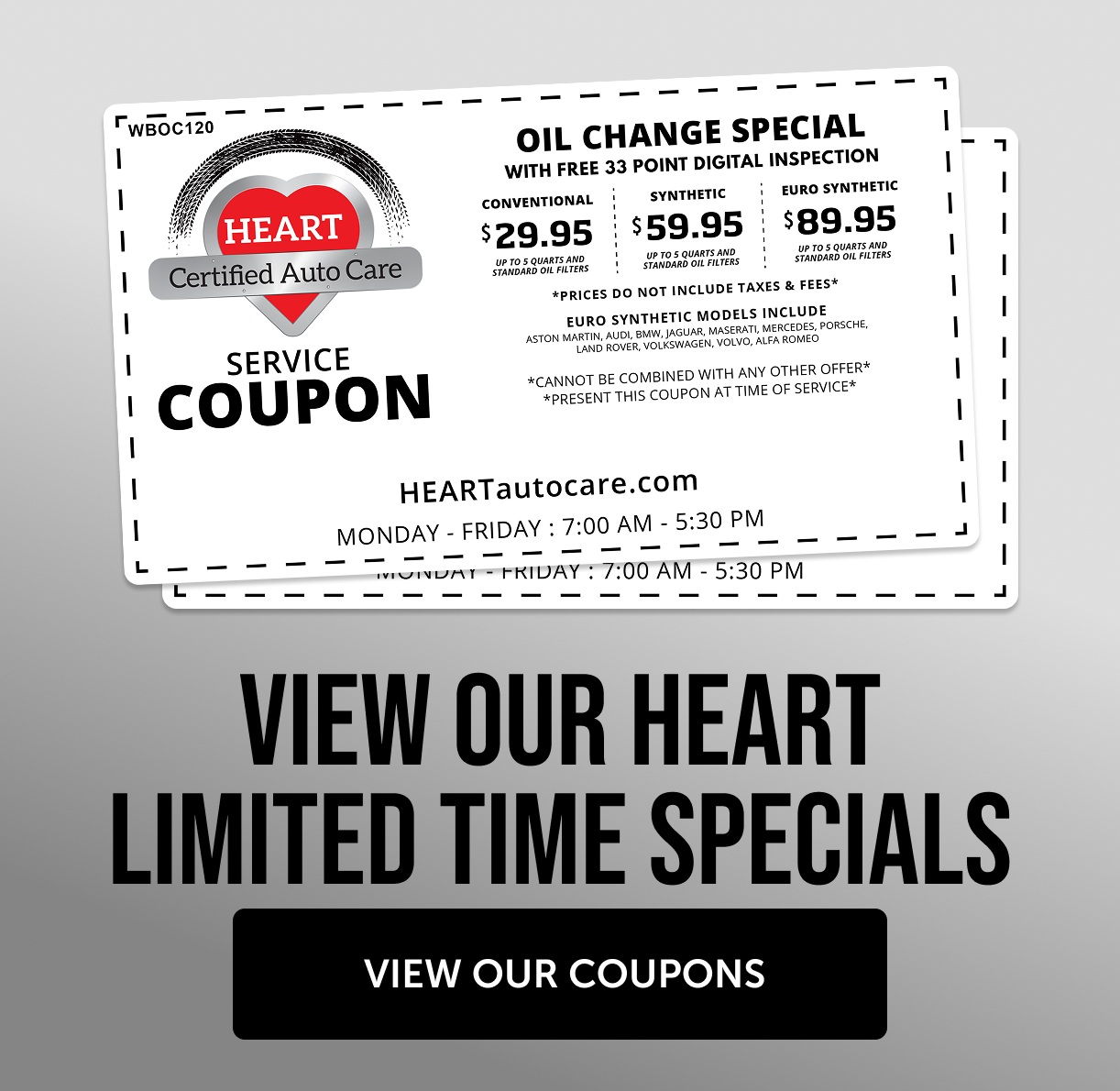 oil change coupon details