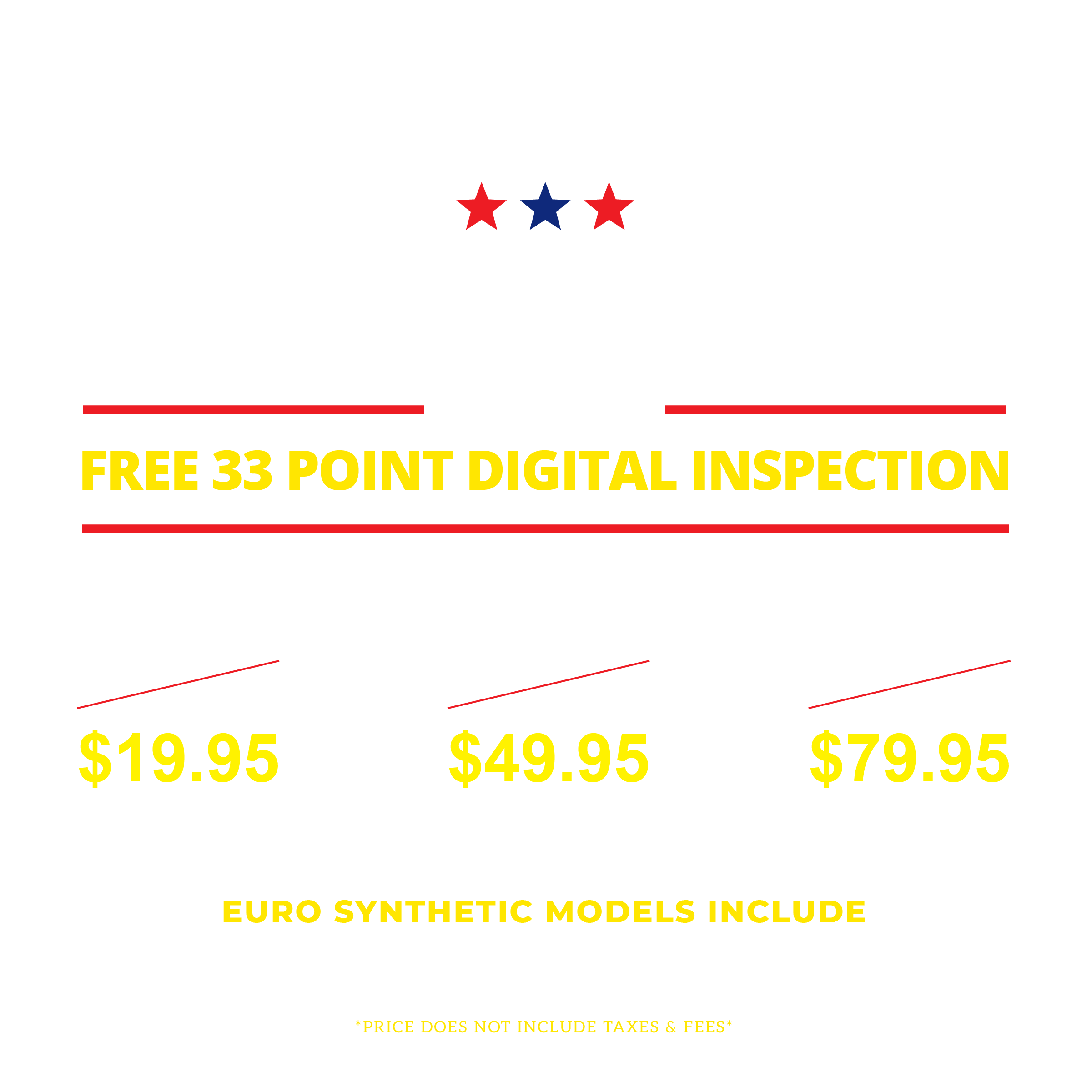 Oil change pricing details and promotion information
