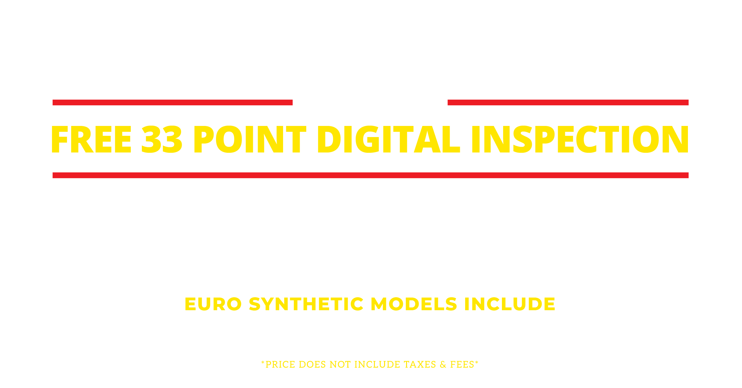 Oil change pricing details and promotion information
