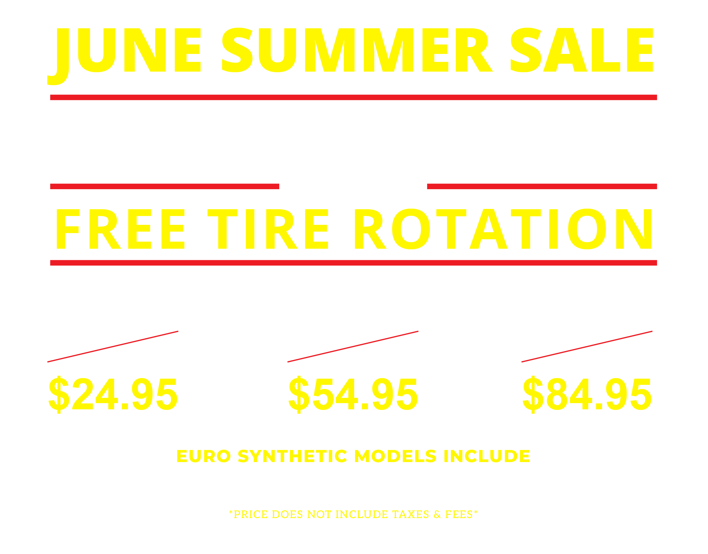 Oil change pricing details and promotion information