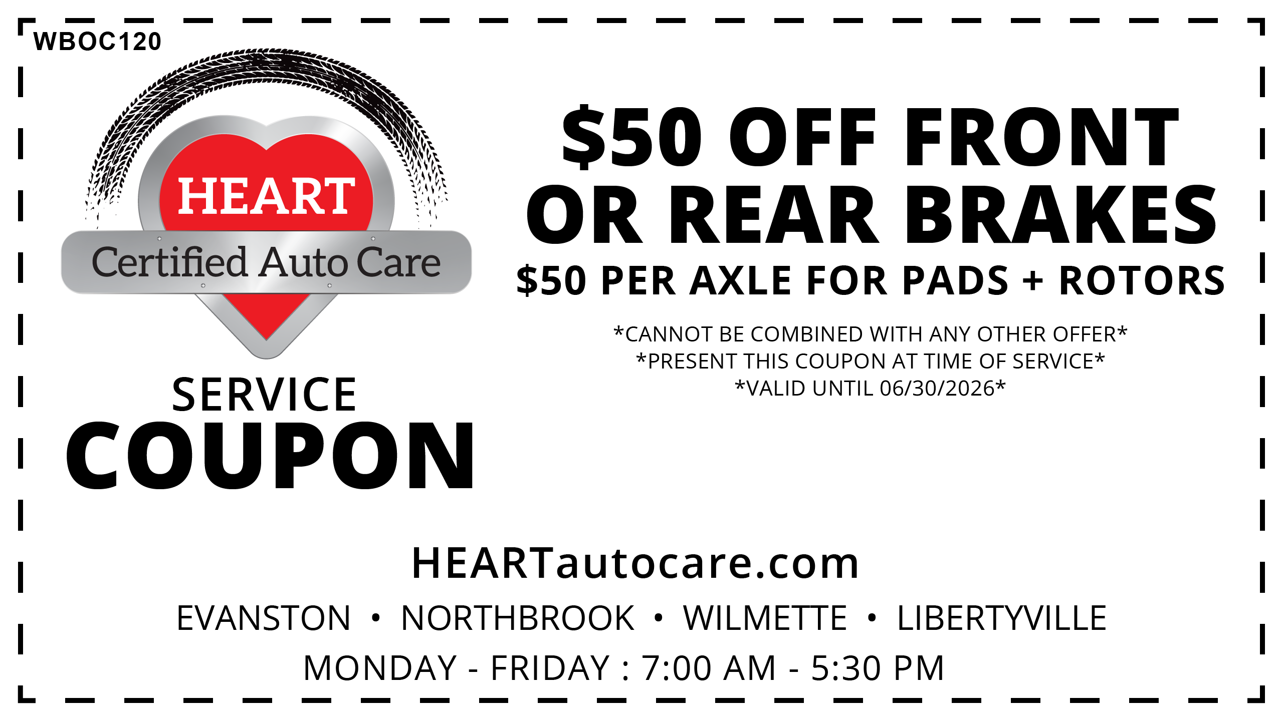 Brake Service Coupon - Discount on brake services
