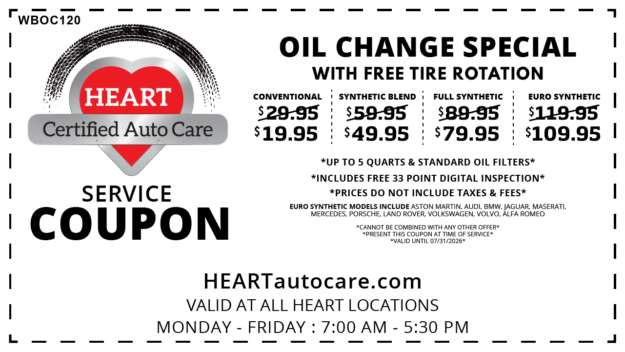Oil Change Coupon - Save on your weekly service