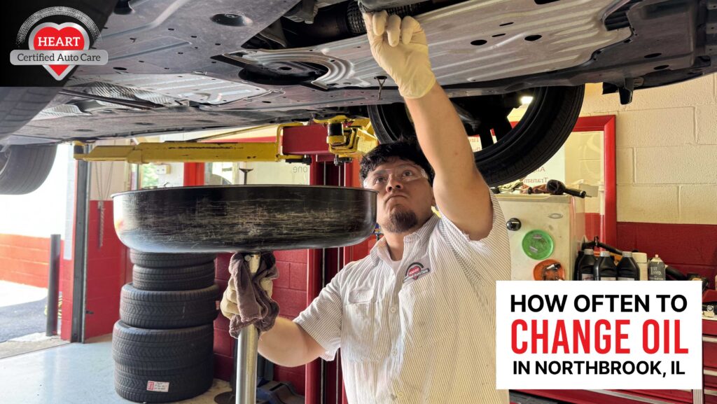 Technician performing synthetic oil change in Northbrook IL