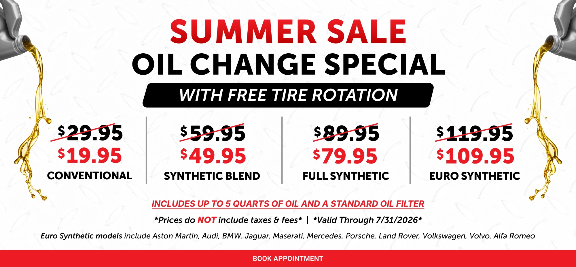 Summer sale oil change special