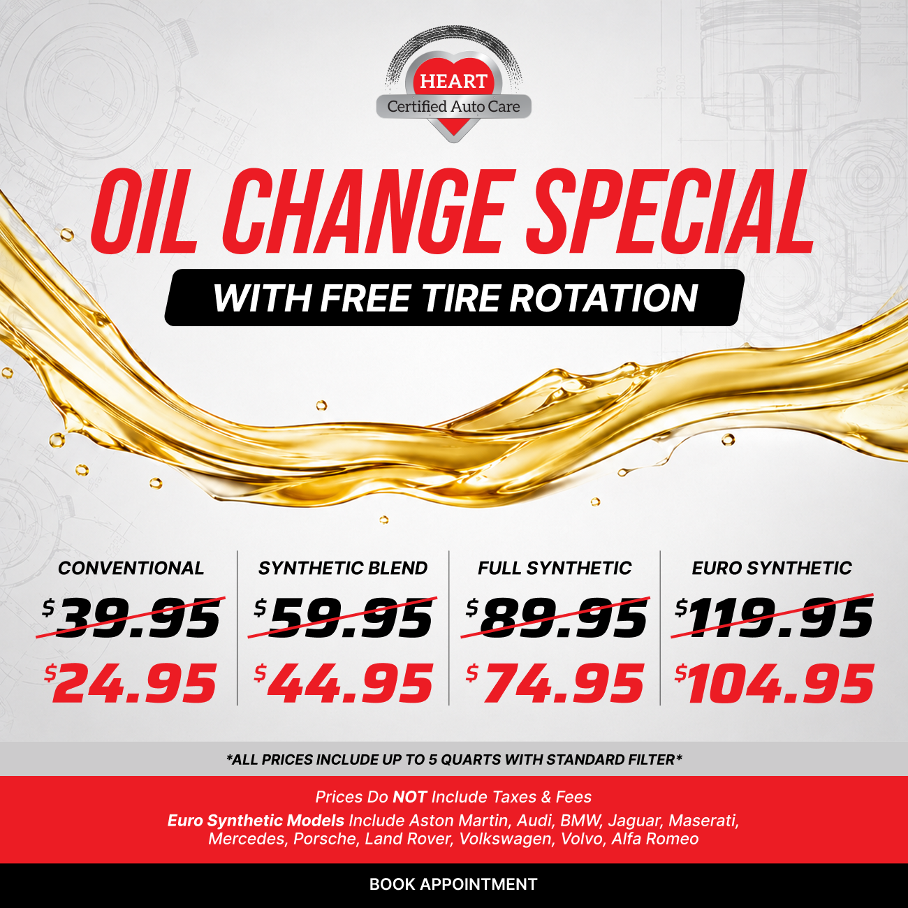 Oil Change Special with free tire rotation