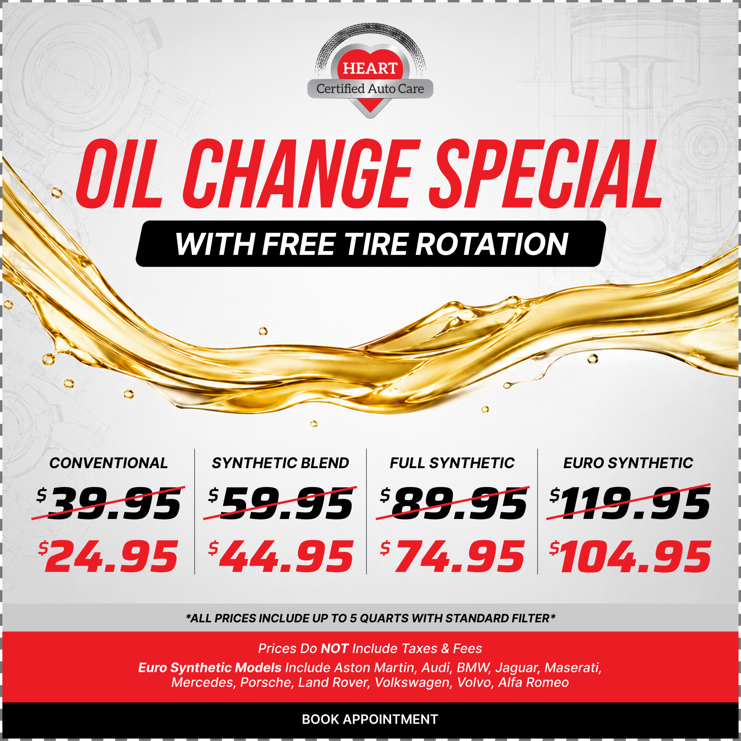 Oil Change Special with free tire rotation promotion