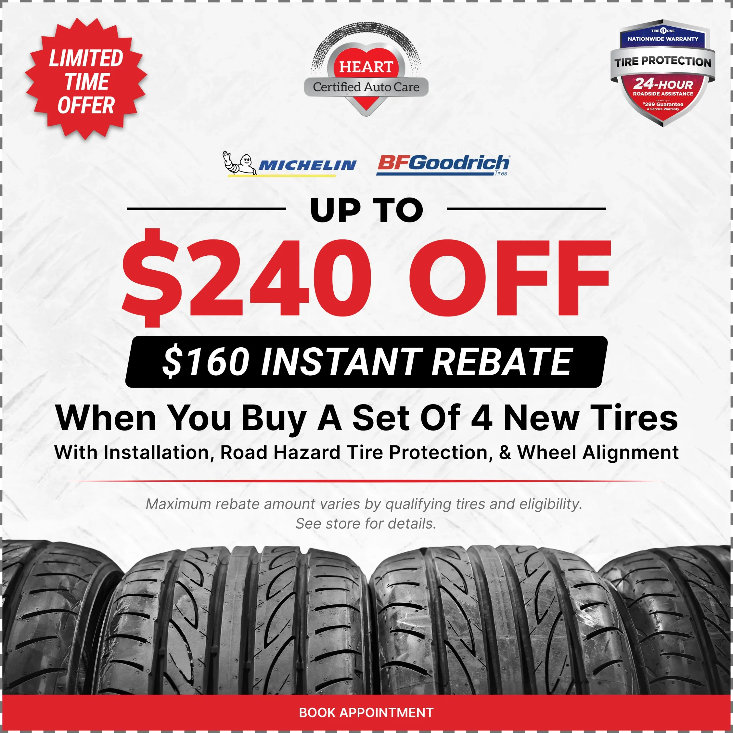 Up to $240 off Michelin BFGoodrich Tire Rebate