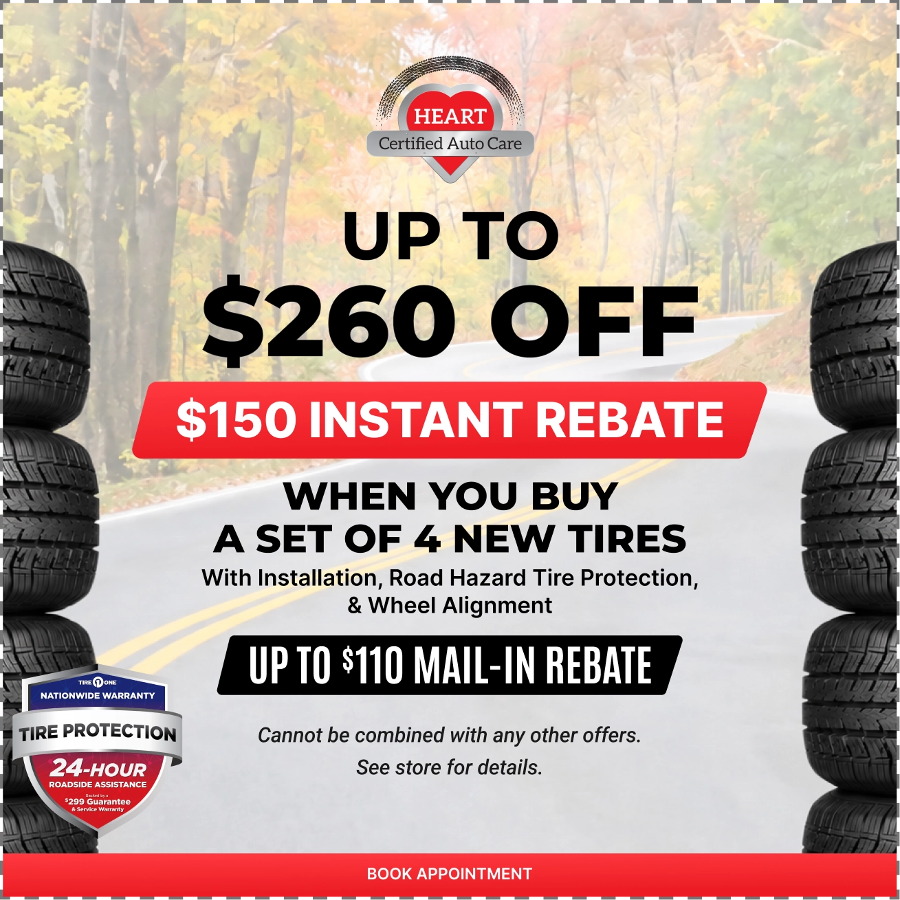 $150 Instant Rebate When You Buy A Set Of 4 New Tires